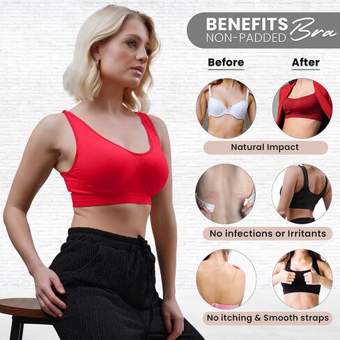 Love My Fashions® Sports Bras for Women Non Padded Soft Stretchy Comfort Push Up Bra for Workout 3-Pack in Saudi Arabia