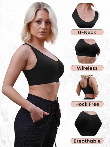 Love My Fashions® Sports Bras for Women Non Padded Soft Stretchy Comfort Push Up Bra for Workout 3-Pack in Saudi Arabia