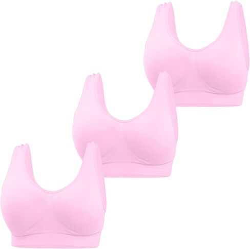 Love My Fashions® Sports Bras for Women Non Padded Soft Stretchy Comfort Push Up Bra for Workout 3-Pack in Saudi Arabia