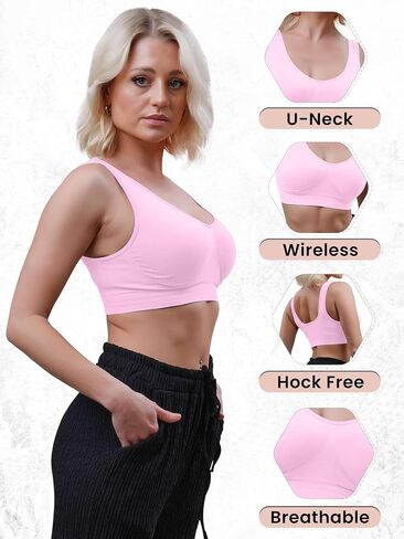 Love My Fashions® Sports Bras for Women Non Padded Soft Stretchy Comfort Push Up Bra for Workout 3-Pack in Saudi Arabia