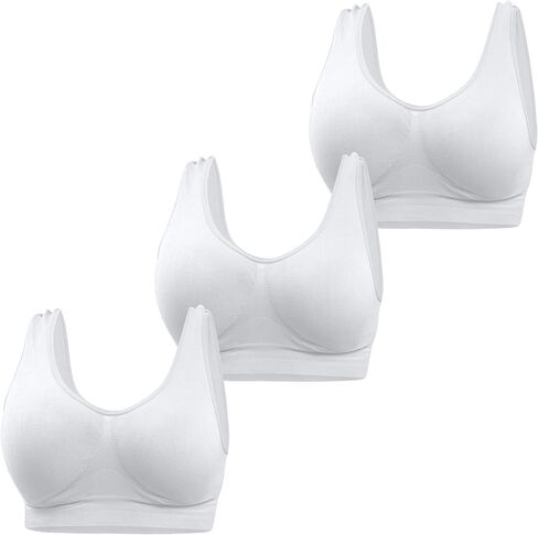 Love My Fashions® Sports Bras for Women Non Padded Soft Stretchy Comfort Push Up Bra for Workout 3-Pack in Saudi Arabia