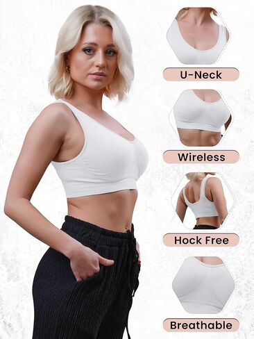 Love My Fashions® Sports Bras for Women Non Padded Soft Stretchy Comfort Push Up Bra for Workout 3-Pack in Saudi Arabia