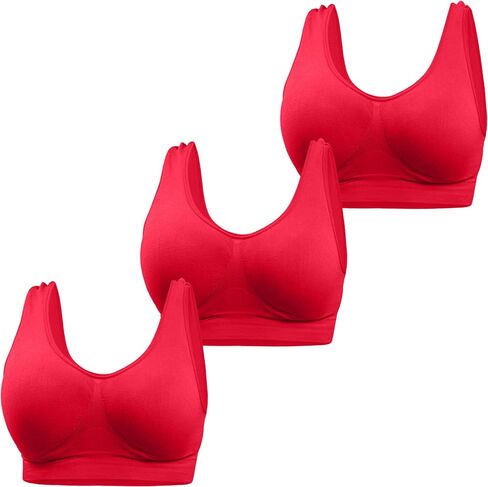 Love My Fashions® Sports Bras for Women Non Padded Soft Stretchy Comfort Push Up Bra for Workout 3-Pack in Saudi Arabia