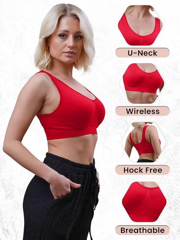 Love My Fashions® Sports Bras for Women Non Padded Soft Stretchy Comfort Push Up Bra for Workout 3-Pack in Saudi Arabia