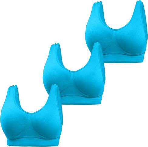Love My Fashions® Sports Bras for Women Non Padded Soft Stretchy Comfort Push Up Bra for Workout 3-Pack in Saudi Arabia