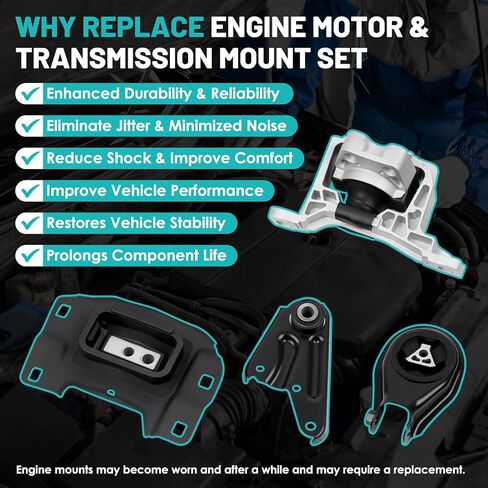 محرك المحرك جبل عزم الدوران دعامة جبل مجموعة من 3 تناسب مازدا 3 2.0L 2014-2018، لمازدا 6 2.5L 2014-2017، CX-5 2014-2016 محرك المحرك عبر مجموعة جبل # A4446 A4438 A4439 GHR939070A GHR939070B in Kuwait