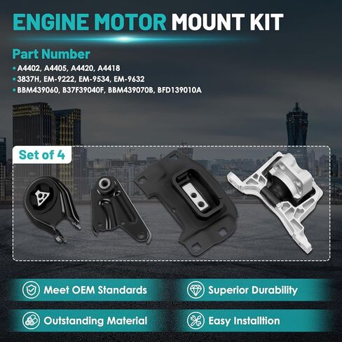 محرك المحرك جبل عزم الدوران دعامة جبل مجموعة من 3 تناسب مازدا 3 2.0L 2014-2018، لمازدا 6 2.5L 2014-2017، CX-5 2014-2016 محرك المحرك عبر مجموعة جبل # A4446 A4438 A4439 GHR939070A GHR939070B in Kuwait