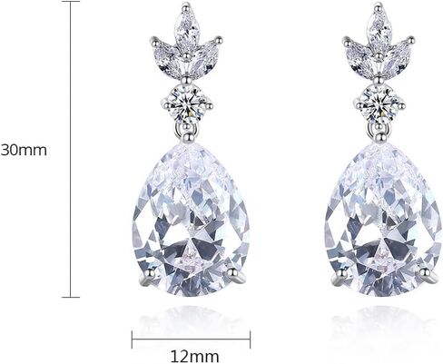 Asscher/Emerald Cut أقراط Moissanite في VVs C-Color ، و 14k الذهب قطرة وأقراط متدلية للنساء ، وهدية رائعة لحفل الزفاف أو الذكرى السنوية in Kuwait