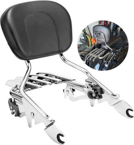 Wsays Sissy Bar Passenger Backrest and Luggage Rack Compatible with Harley Touring Street Electra Road Glide Road King 2009-2025, Gloss Black in Saudi Arabia