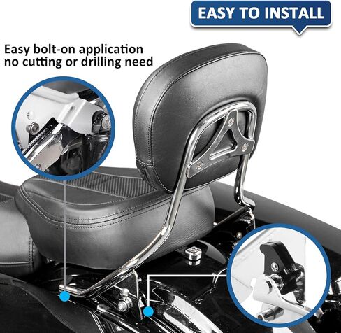 Wsays Sissy Bar Passenger Backrest and Luggage Rack Compatible with Harley Touring Street Electra Road Glide Road King 2009-2025, Gloss Black in Saudi Arabia
