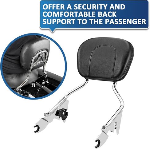 Wsays Sissy Bar Passenger Backrest and Luggage Rack Compatible with Harley Touring Street Electra Road Glide Road King 2009-2025, Gloss Black in Saudi Arabia