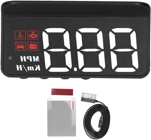 مقياس سرعة الزجاج الأمامي للسيارة ، شاشة عداد السرعة لسيارة OBD2 HUD Windshield لمعظم السيارات in Saudi Arabia