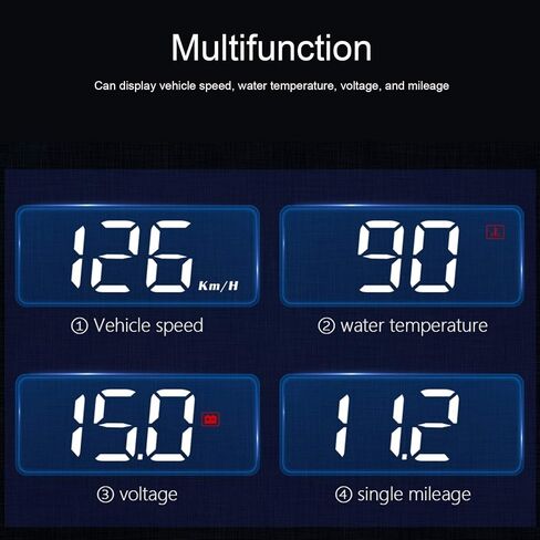 مقياس سرعة الزجاج الأمامي للسيارة ، شاشة عداد السرعة لسيارة OBD2 HUD Windshield لمعظم السيارات in Saudi Arabia