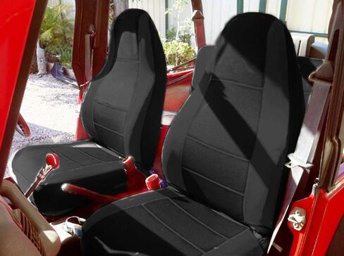 GEARFLAG Custom-Fit Neoprene Seat Covers for Wrangler YJ 1987-1996 - Full Set Waterproof Dirt-Proof - Ultimate Protection for Front and Rear Wrangler Seats - (Black) in Saudi Arabia