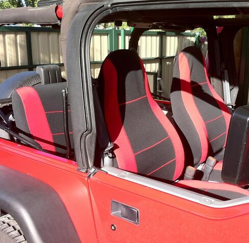 GEARFLAG Custom-Fit Neoprene Seat Covers for Wrangler YJ 1987-1996 - Full Set Waterproof Dirt-Proof - Ultimate Protection for Front and Rear Wrangler Seats - (Black) in Saudi Arabia