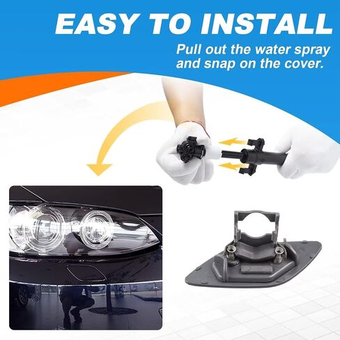 Car Front Bumper Replacement Headlight Washer Cover Fit for BMW E92 E93 328i 335i Coupe Convertible 2007 2008 2009 2010 61677171659 61677171660 (Unpainted,A Pair) in Saudi Arabia