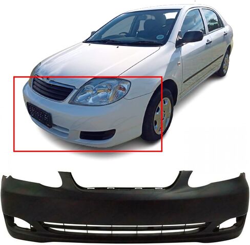 FITPARTS متوافقة مع غلاف الوفير الأمامي Fascia 2005-2008 Toyota Corolla Ce Le Le Sedan 05-08. تم تحضيره الجديد بدون ثقوب مستشعر ، مع ثقوب ضباب الضباب. TO1000297 521190Z938 2006 2007 in Saudi Arabia