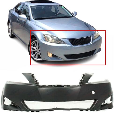 FitParts Compatible With Front Bumper Cover 2006-2008 Lexus IS250 IS350 Base Sedan 06-08. New, Primed and Ready for Paint. With Fog Light Holes. LX1000163 5211953925 2007 in Kuwait