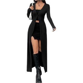 GORGLITTER Women's Y2k Goth Long Cardigan V Neck Button Up Fall Sweater 2025 Long Sleeve Knitted Tops in Saudi Arabia