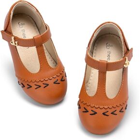 THEE BRON Mary Jane Shoes for Girls T-Strap Toddler Flats Patent Leather with Crafted Legacy in Kuwait