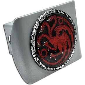 Elektroplate Game of Thrones House Targaryen مرخصة رسميًا من الغطاء المعدني المعدني للشاحنات وسيارات الدفع الرباعي | يناسب مستقبلات عقبة مقطورة 2 بوصة | in Kuwait
