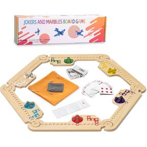 Double Sided Marble Board Game, Chinese Checkers & Fast Track Board Game for 2 to 6 Players, 2 in 1 Board Game with 60 Marbles 6 Dice for Friends Family Game Night in Saudi Arabia