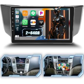 2+64G Android 13 Car Stereo for Lexus RX300 RX330 RX350 RX400H 2004-2009, 9" IPS Touchscreen in Dash GPS Radio with Mirror Link Navi WiFi Bluetooth FM RDS HiFi EQ SWC + Backup Camera in Kuwait