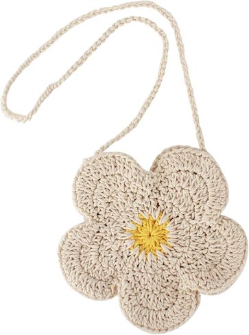 Women Mini Flower Cotton Crochet Crossbody Shoulder Bag Handbag Coin Purse in Kuwait