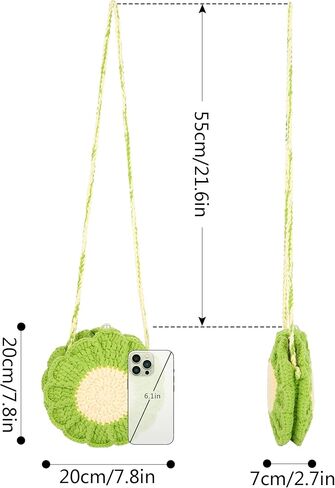 Women Mini Flower Cotton Crochet Crossbody Shoulder Bag Handbag Coin Purse in Kuwait