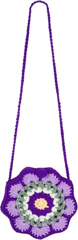 Women Mini Flower Cotton Crochet Crossbody Shoulder Bag Handbag Coin Purse in Kuwait