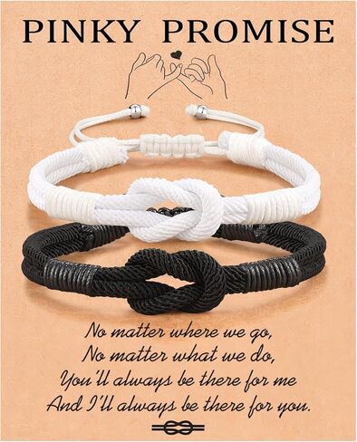 Pinky Promise Knot Bracelets, Couple Gifts Christmas Anniversary Valentines Day Gifts for Men Women Boyfriend Girlfriend in Saudi Arabia