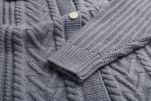 CHARTOU Women Winter Thick Cardigan Lapel Collar Button Down Chunky Knit Coatigan Sweater Jacket in Saudi Arabia