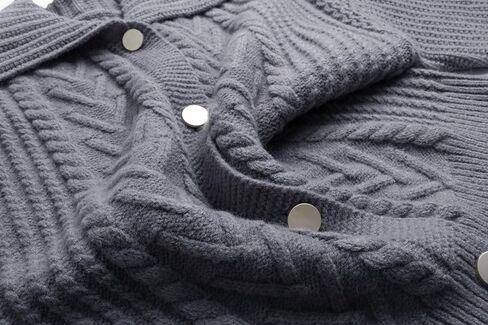 CHARTOU Women Winter Thick Cardigan Lapel Collar Button Down Chunky Knit Coatigan Sweater Jacket in Saudi Arabia
