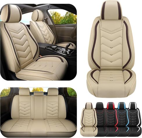 Car Seat Covers for Honda Accord 2000-2025, Premium Nappa Leather Car Seat Cover, Stylish Sport Seat Covers， Automobile Seat Cover Sets.(Standard 2 Seats/Beige) in Saudi Arabia
