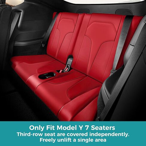 Upgrade for Tesla Model Y Seat Covers 2024 2023 2022 2021 2020 5-Seater, Full Set Custom Fit, Waterproof Faux Leather, Breathable & Easy to Install – Black in Kuwait