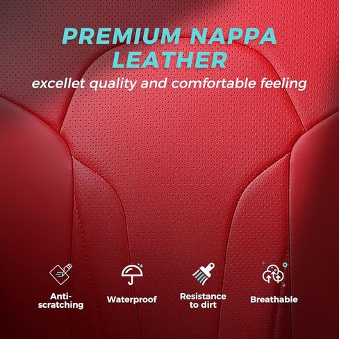 Upgrade for Tesla Model Y Seat Covers 2024 2023 2022 2021 2020 5-Seater, Full Set Custom Fit, Waterproof Faux Leather, Breathable & Easy to Install – Black in Kuwait