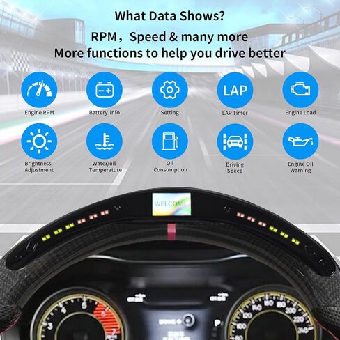 Real Carbon Fiber Steering Wheel for Jeep Grand Cherokee 2014-2020, D-shaped Flat-bottom Perforated Leather Grip in Kuwait