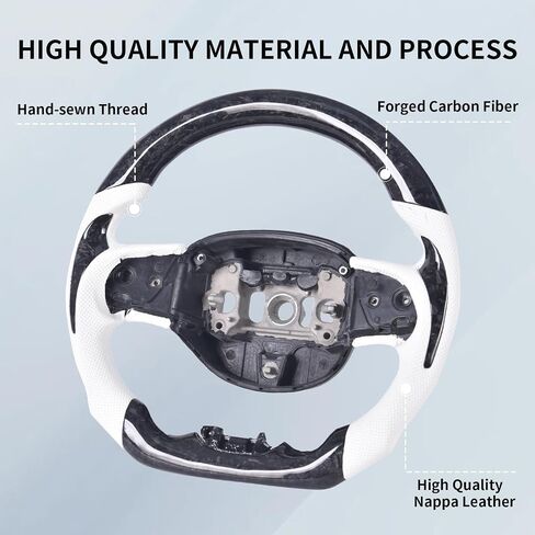 Real Carbon Fiber Steering Wheel for Jeep Grand Cherokee 2014-2020, D-shaped Flat-bottom Perforated Leather Grip in Kuwait