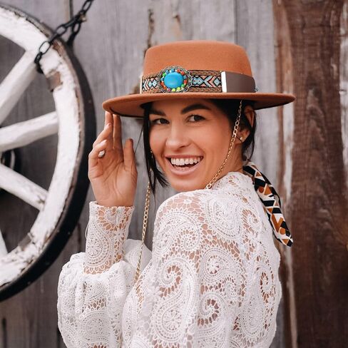 6 Pcs Cowboy Hat Band Replacement Ethnic Western Hat Belts Rural Classical Mexican Turquoise Hatbands for Men Women (Stylish Style) in Kuwait