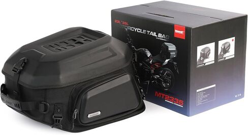 Motorcycle Tail Bag 23-35L Rhinowalk Expandable Motorcycle Luggage Waterproof Motorbike Backpack Helmet Bag with Waterproof Rain Cover for Travel Carbon Fiber Black in Saudi Arabia