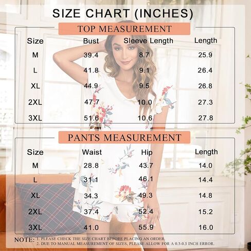 Aodemo Womens Summer Pajama Sets Ruffle Short Sleeves Sleepwear 2 Piece Pjs Lounge Short Pants with Pockets in Kuwait