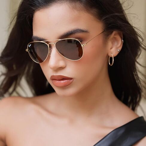 Pro Acme Small Aviator Sunglasses Glass Lens ، Frame Classic Frame UV400 Protection for Men Women ، 52mm in Kuwait