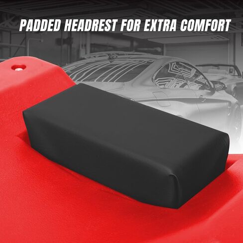 BIG RED Torin 36" Rolling Garage Creeper, Shop Creeper Blow Molded Plastic Mechanic Cart with Padded Headrest with 4 Casters, 350 LBS, Black in Kuwait