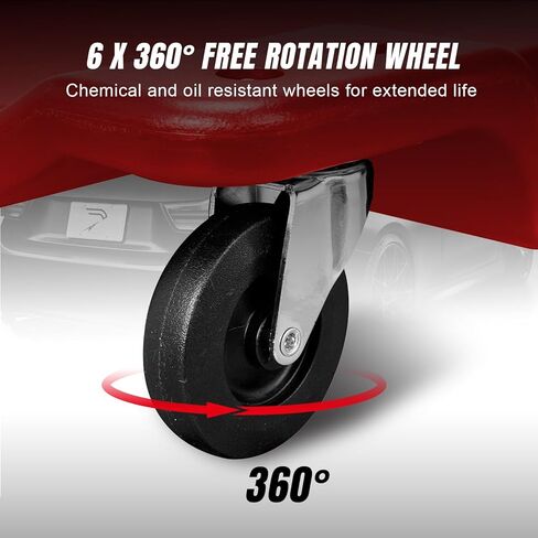 BIG RED Torin 36" Rolling Garage Creeper, Shop Creeper Blow Molded Plastic Mechanic Cart with Padded Headrest with 4 Casters, 350 LBS, Black in Kuwait