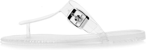 Women Sandals Thong Flip Flops Jelly Shoes Adjustable T-Strap Jellies Flats Clear Dress Slipper Summer Beach Pool Slides Size 10 Slip On Quick Dry Soft in Kuwait