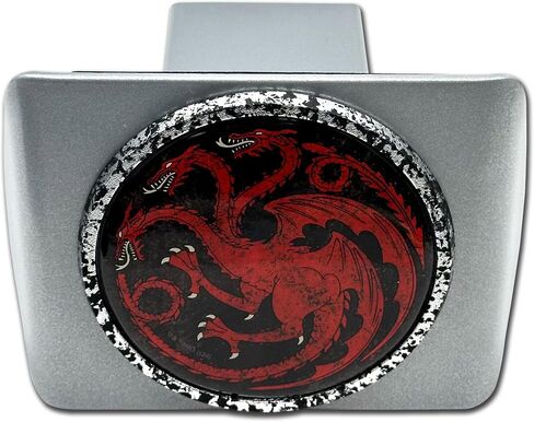 Elektroplate Game of Thrones House Targaryen مرخصة رسميًا من الغطاء المعدني المعدني للشاحنات وسيارات الدفع الرباعي | يناسب مستقبلات عقبة مقطورة 2 بوصة | in Kuwait