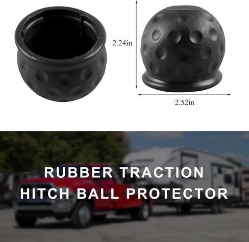 2 PCS Trailer Ball Cover ، كرة قدم مطاطية شديدة التحمل قبعة لجهاز استقبال 2 بوصة ، مضاد للسيارة مقاومة للماء السحب. in Saudi Arabia