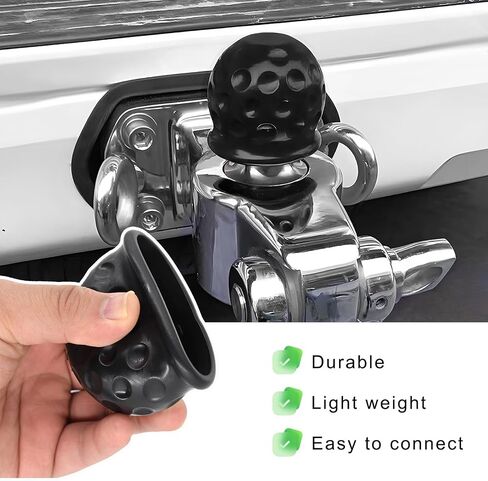 2 PCS Trailer Ball Cover ، كرة قدم مطاطية شديدة التحمل قبعة لجهاز استقبال 2 بوصة ، مضاد للسيارة مقاومة للماء السحب. in Saudi Arabia