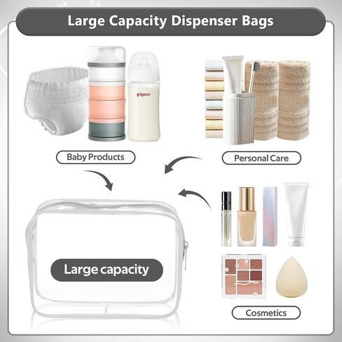 Clear Cosmetic Bag, 4 Pcs Waterproof Clear Plastic Cosmetic Makeup Bags,Transparent Packing Organizer Storage Bags,Christmas Gift for Mother,Wife,Grilfriends(Pink). in Saudi Arabia