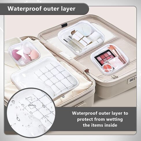 Clear Cosmetic Bag, 4 Pcs Waterproof Clear Plastic Cosmetic Makeup Bags,Transparent Packing Organizer Storage Bags,Christmas Gift for Mother,Wife,Grilfriends(Pink). in Saudi Arabia